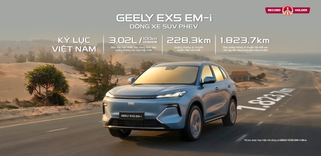 Geely EX5 EM-i lập 3 kỷ lục tại Việt Nam 